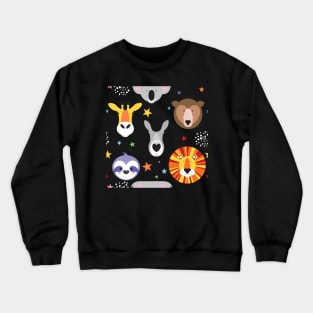 Furry friends cute animal pattern Crewneck Sweatshirt